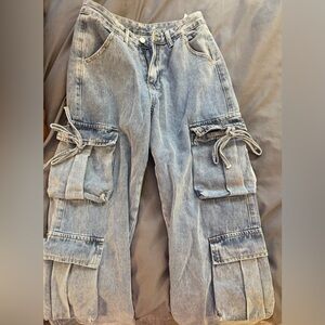 Fashion Nova Stylish Gray Cargo Jeans BRAND NEW